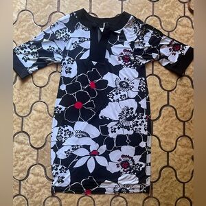 Karin Stevens - Black White and Red Floral Dress